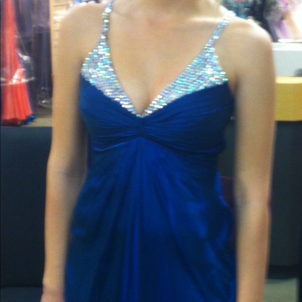 Long royal blue prom dress
